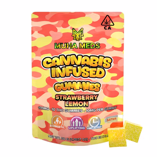 Cannabis Infused Gummies Strawberry Lemon Mamba | Muha Meds Strawberry Lemon Mamba Gummies 200MG